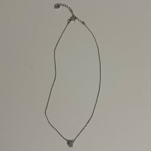 Swarovski Silver Single Stone Necklace - "Attract Round Necklace" Rhodium-Plated
